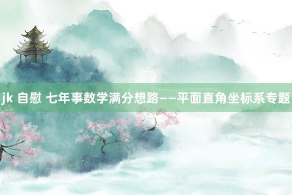 jk 自慰 七年事数学满分想路——平面直角坐标系专题